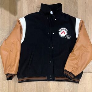 H&M Black and Tan Varsity Jacket